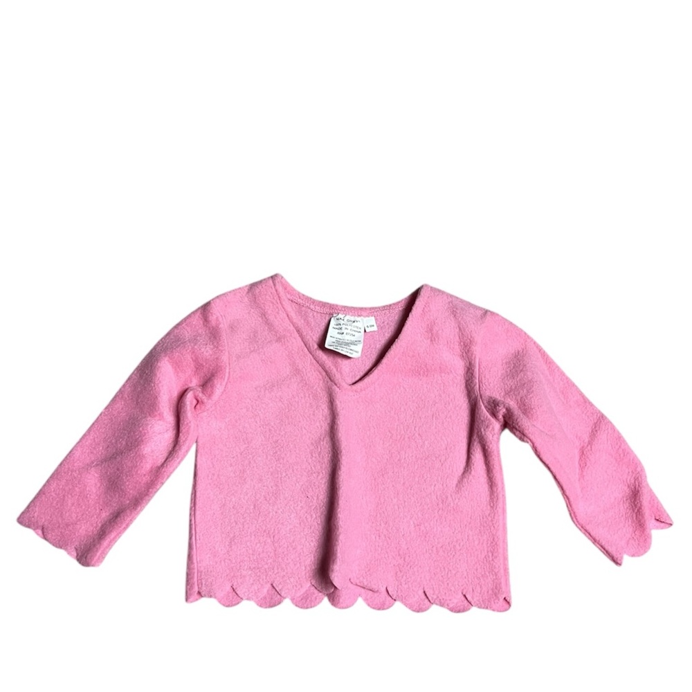 ◻️MAX GREY: Girl size 6-9 months, pink v-neck soft long sleeve sweater◻️